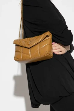 Saint Laurent BRĄZOWY Torba na ramię ‘Puffer Toy’