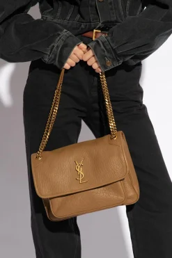 Saint Laurent BRĄZOWY Torba na ramię ‘Niki Medium’