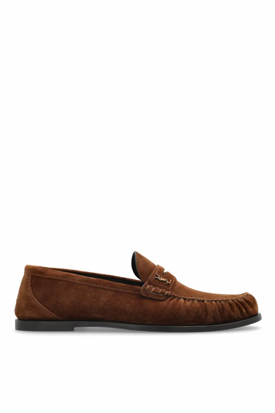 Saint Laurent BRĄZOWY Zamszowe buty typu `loafers`