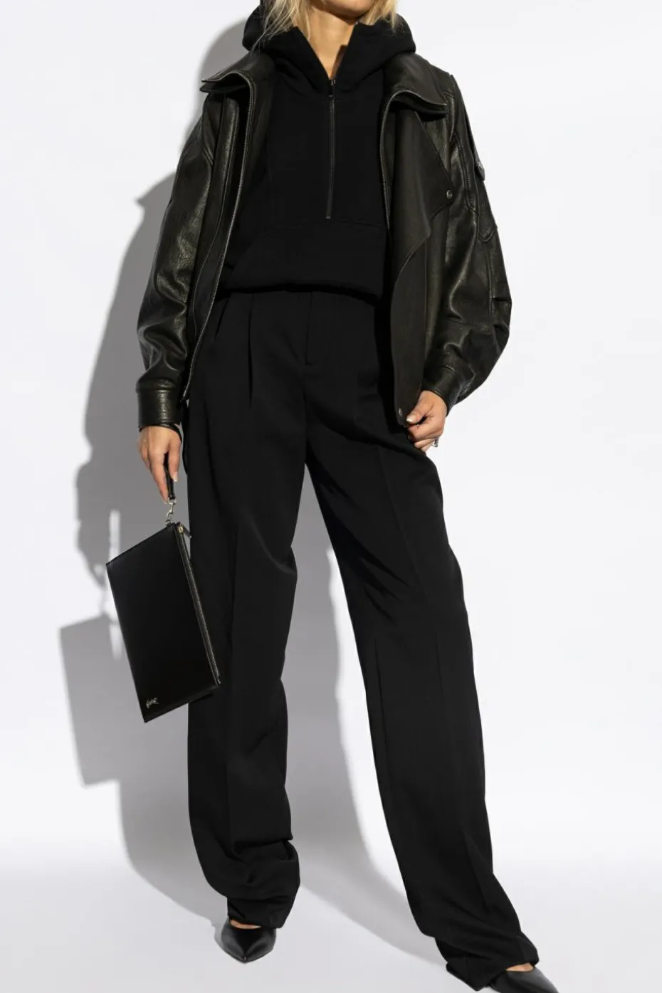 Saint Laurent CZARNY Bluza z kapturem