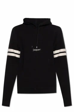 Saint Laurent CZARNY Bluza z kapturem