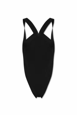 Saint Laurent CZARNY Body z odkrytymi ramionami