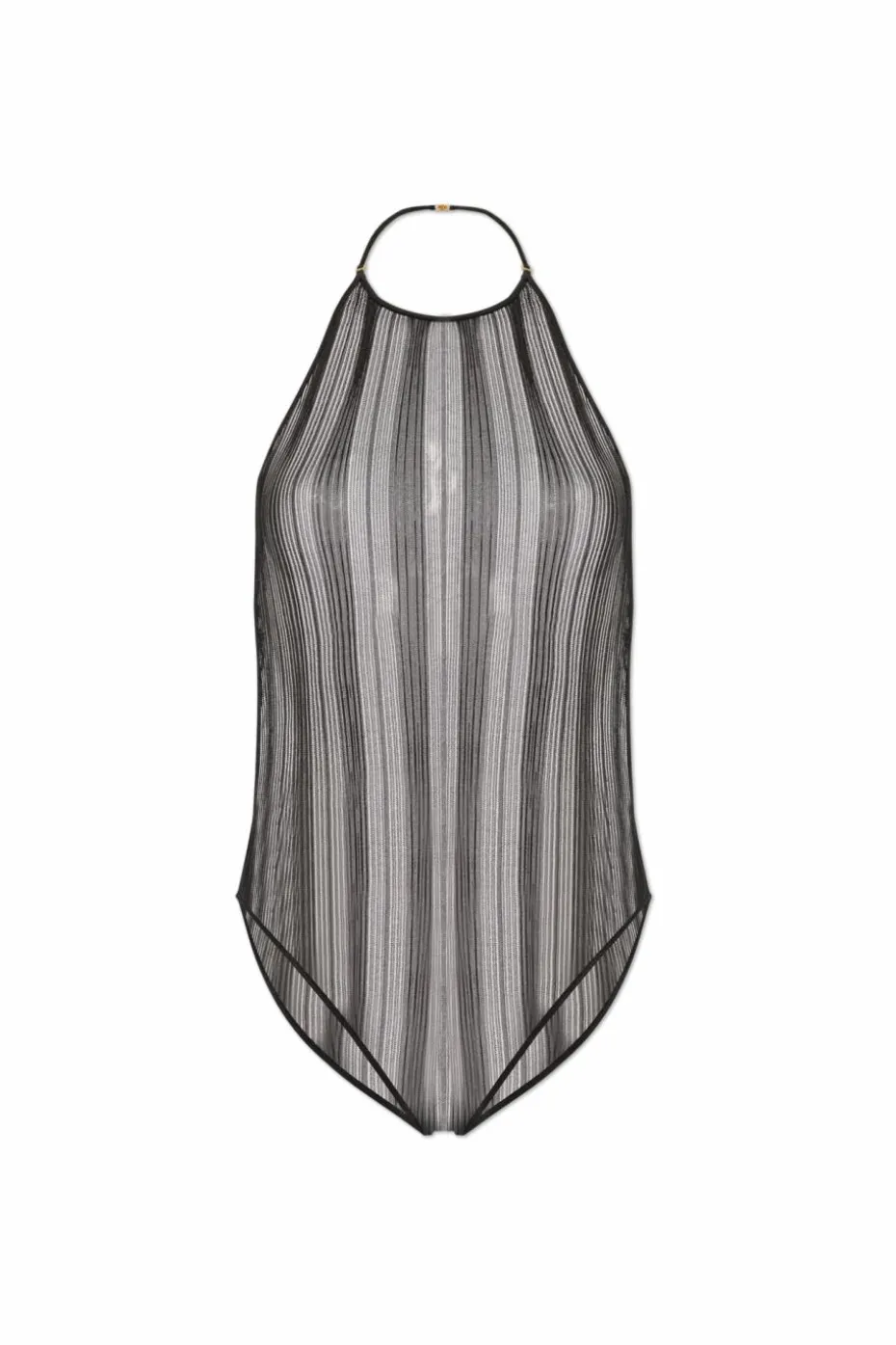 Saint Laurent CZARNY Body z odkrytymi ramionami