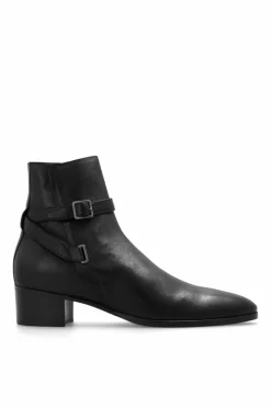Saint Laurent CZARNY Botki na obcasie ‘Dorian’