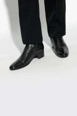 Saint Laurent CZARNY Botki na obcasie ‘Dorian’