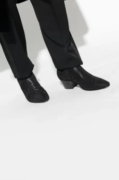 Saint Laurent CZARNY Botki na obcasie ‘Vassili’