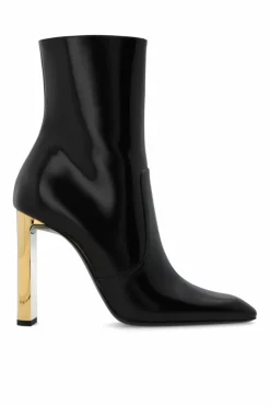 Saint Laurent CZARNY Botki na obcasie ‘Auteuil’