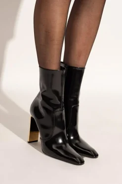 Saint Laurent CZARNY Botki na obcasie ‘Auteuil’