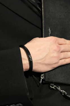 Saint Laurent CZARNY Bransoleta ‘Cassandre’