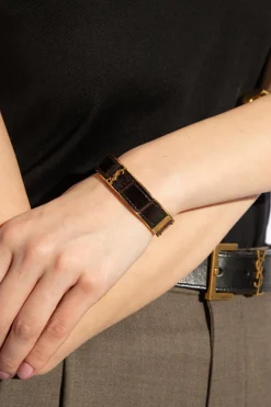 Saint Laurent CZARNY Bransoleta ‘Cassandre’