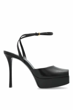 Saint Laurent CZARNY Buty `La Scandale` na platformie