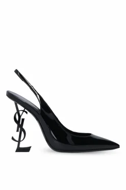 Saint Laurent CZARNY Buty na dekoracyjnym obcasie ‘Opyum’