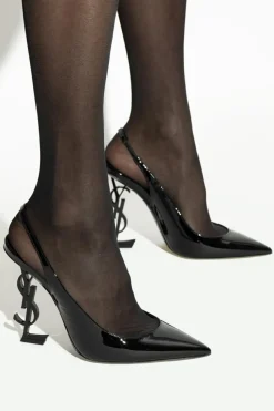 Saint Laurent CZARNY Buty na dekoracyjnym obcasie ‘Opyum’
