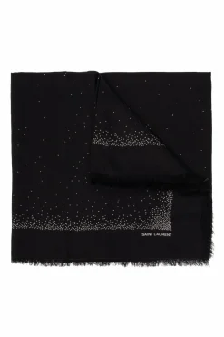 Saint Laurent CZARNY Chusta z logo