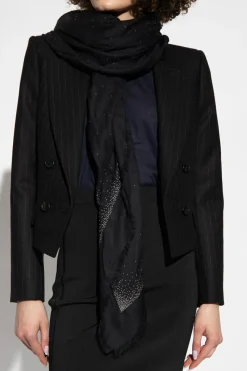Saint Laurent CZARNY Chusta z logo