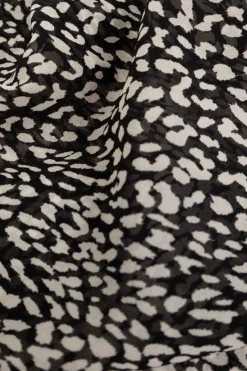 Saint Laurent CZARNY Chusta z motywem zwierzęcym