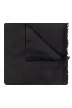 Saint Laurent CZARNY Chusta z logo