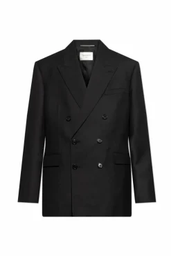 Saint Laurent CZARNY Dwurzędowa marynarka