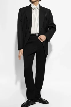 Saint Laurent CZARNY Dwurzędowa marynarka