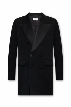 Saint Laurent CZARNY Dwurzędowa marynarka