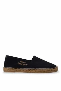 Saint Laurent CZARNY Espadryle z logo