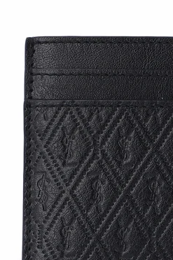 Saint Laurent CZARNY Etui na karty z logo