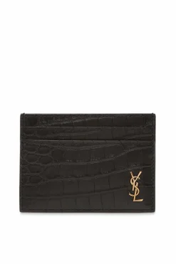 Saint Laurent CZARNY Etui na karty z logo