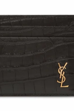 Saint Laurent CZARNY Etui na karty z logo