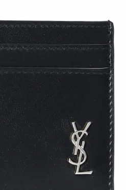 Saint Laurent CZARNY Etui na karty z logo