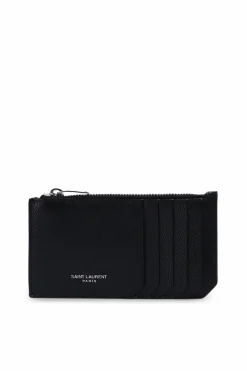 Saint Laurent CZARNY Etui na karty z logo