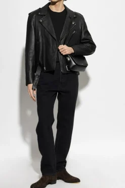 Saint Laurent CZARNY Jeansy z lekko zwężanymi nogawkami