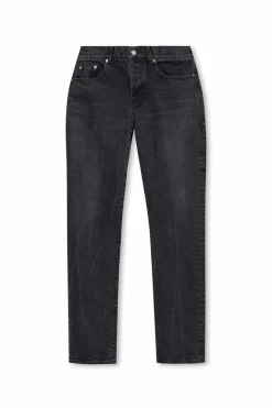 Saint Laurent CZARNY Jeansy z naszywką z logo