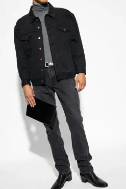 Saint Laurent CZARNY Jeansowa kurtka