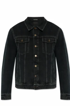 Saint Laurent CZARNY Jeansowa kurtka