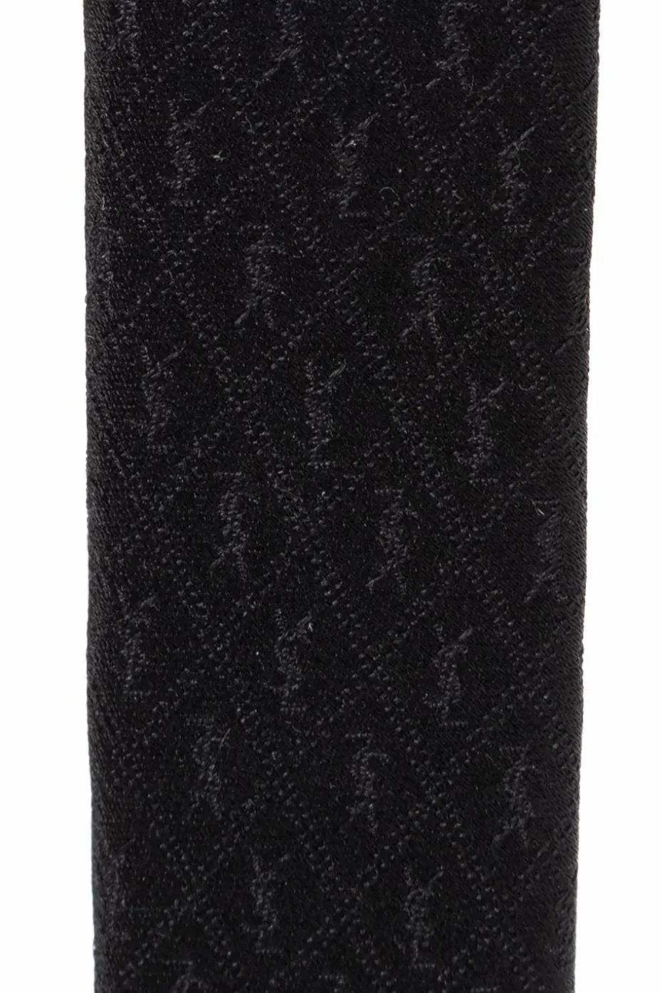 Saint Laurent CZARNY Jedwabny krawat z monogramem