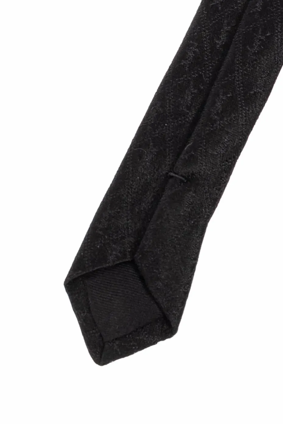 Saint Laurent CZARNY Jedwabny krawat z monogramem