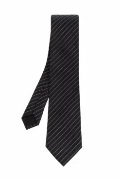 Saint Laurent CZARNY Jedwabny krawat