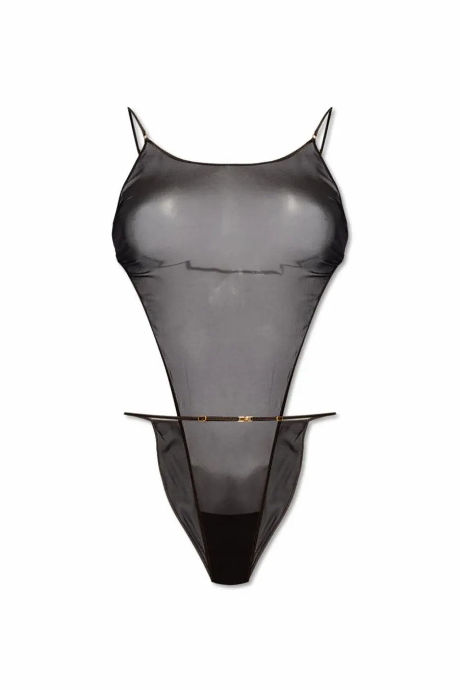 Saint Laurent CZARNY Jedwabne body