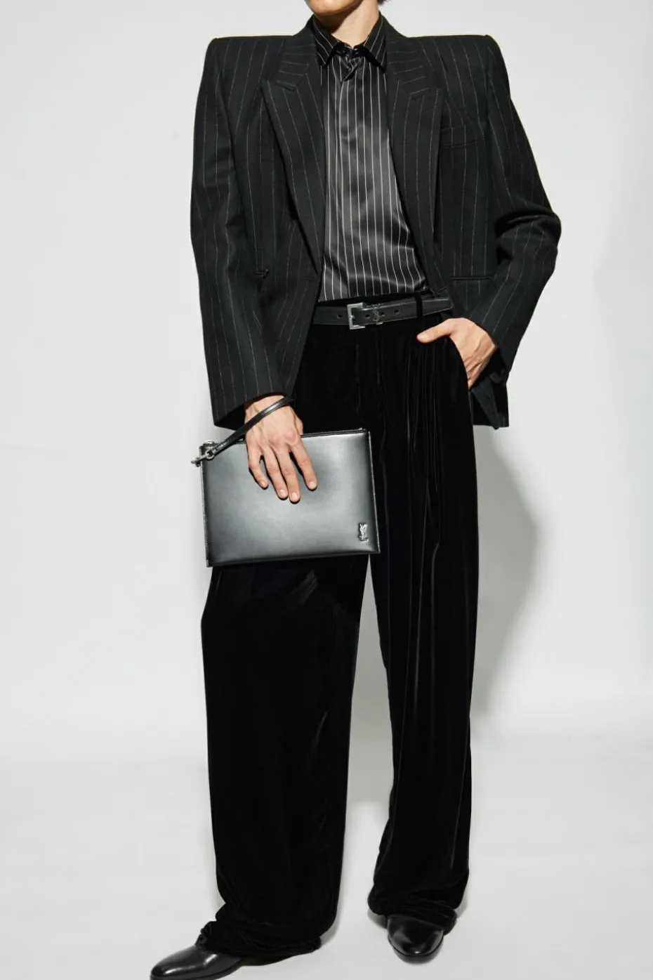 Saint Laurent CZARNY Jedwabna koszula