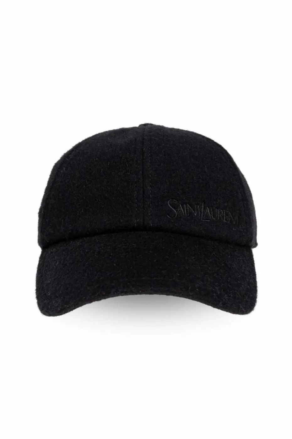 Saint Laurent CZARNY Kaszmirowa czapka z daszkiem