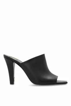 Saint Laurent CZARNY Klapki na obcasie ``Jill`