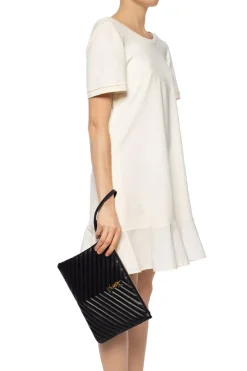 Saint Laurent CZARNY Kopertówka z logo