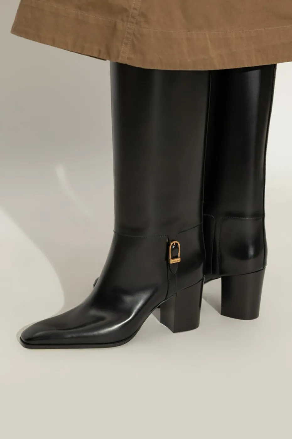 Saint Laurent CZARNY Kozaki `Julia`