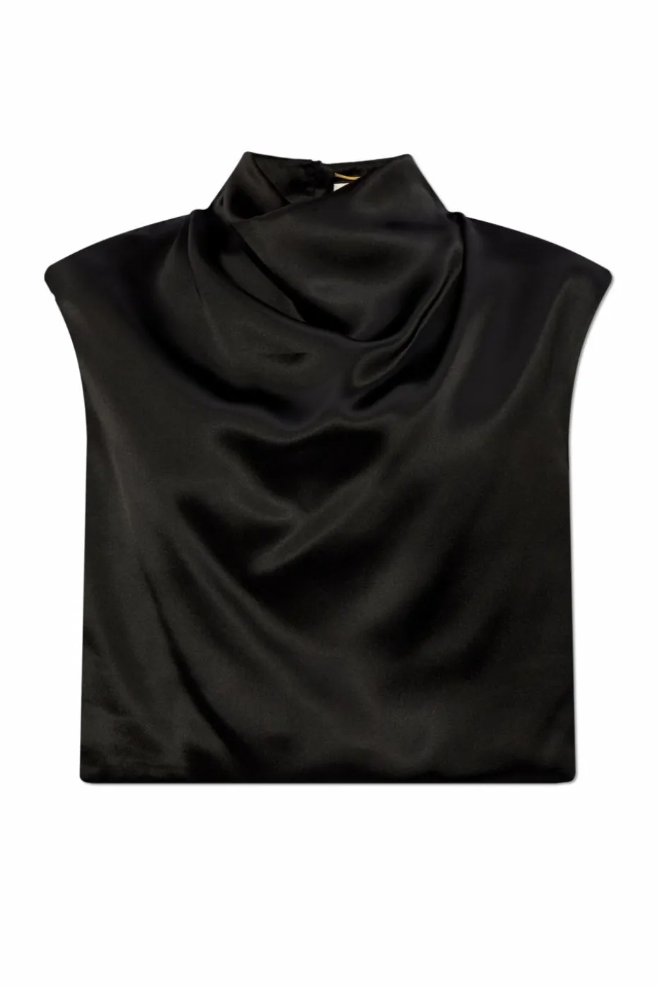 Saint Laurent CZARNY Krótki satynowy top