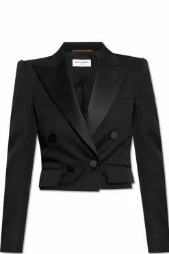 Saint Laurent CZARNY Krótka marynarka