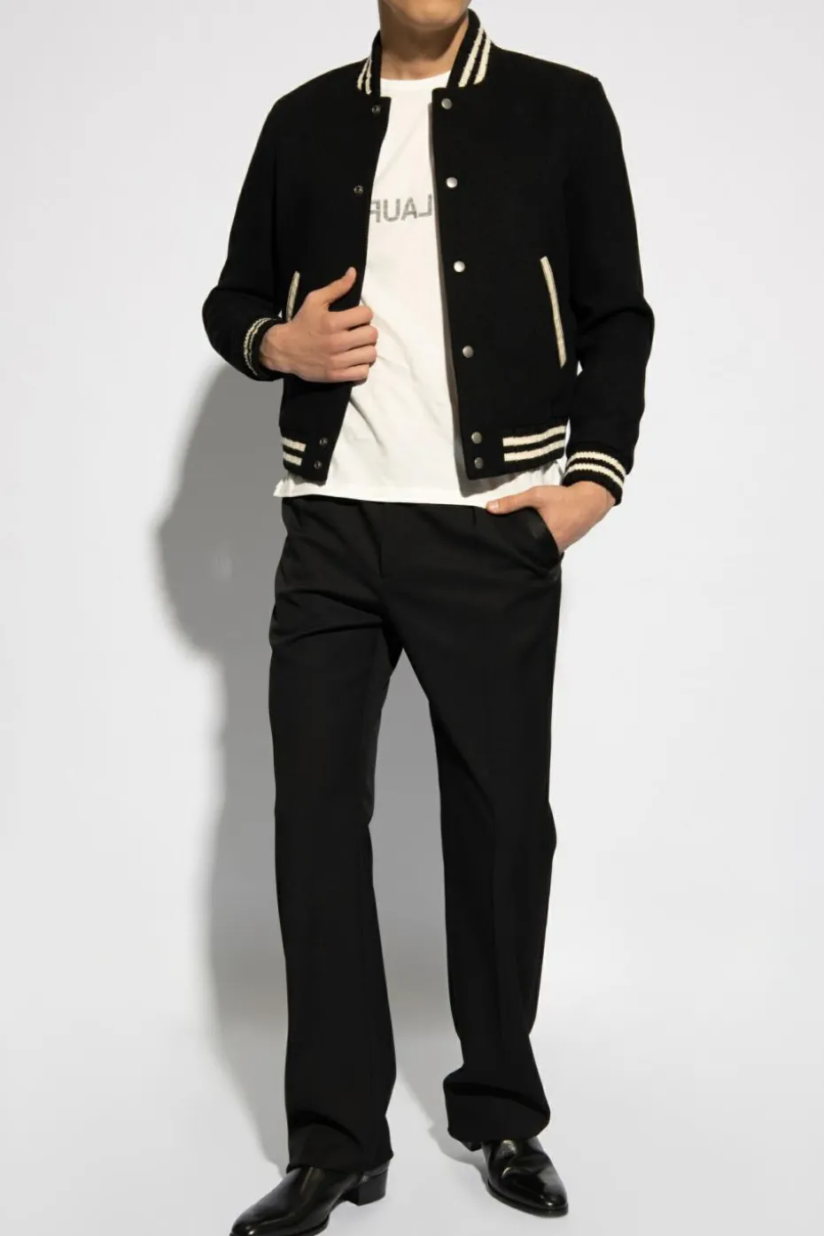 Saint Laurent CZARNY Kurtka typu ‘bomber’
