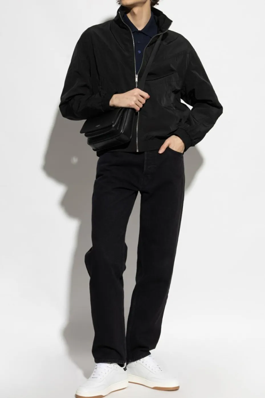 Saint Laurent CZARNY Kurtka z nadrukowanym logo