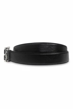 Saint Laurent CZARNY Pasek z logo