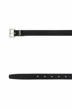 Saint Laurent CZARNY Pasek z logo