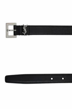 Saint Laurent CZARNY Pasek z logo